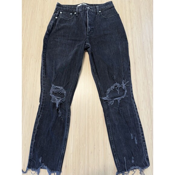 Abercrombie & Fitch High Rise Distressed Black Jeans - Picture 1 of 3